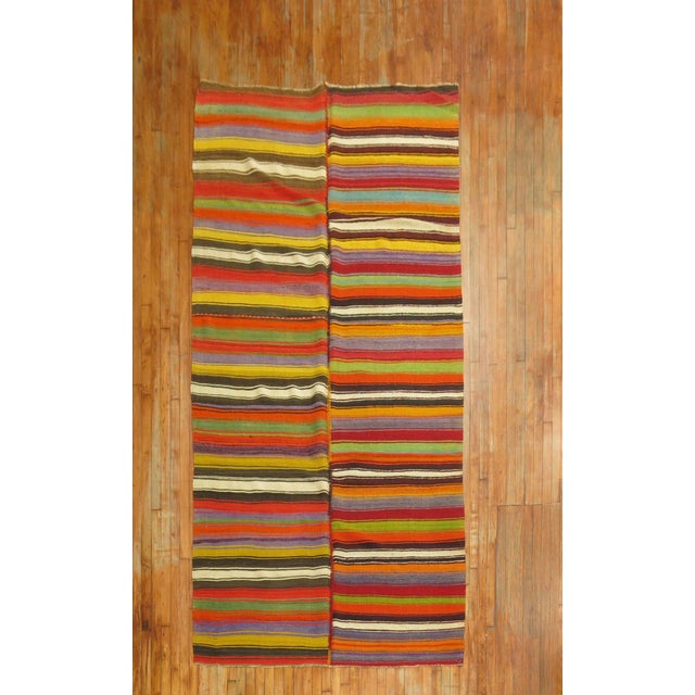 Late 20th Century Zabihi Collection Kilim Gallery Runner - 5'5" x 11'8" For Sale In New York - Image 6 of 8