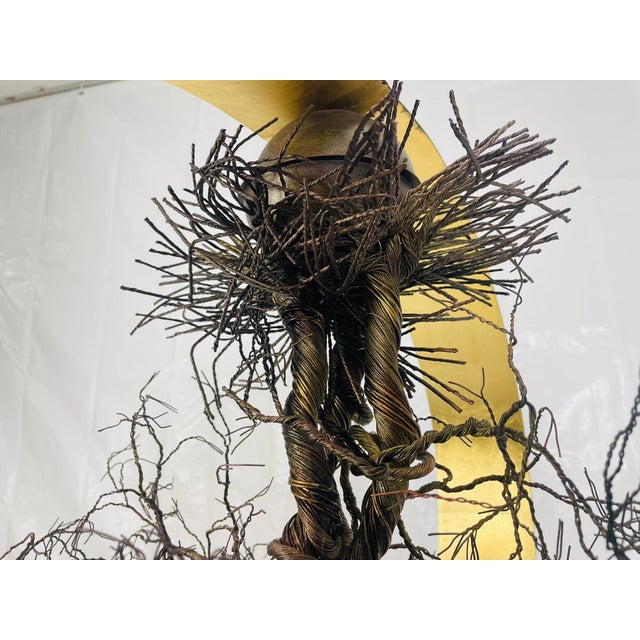 “Roots” Sculptural Pendant Light by F+m Fos, Hand-Twisted Wire, Gold Leaf For Sale - Image 10 of 18