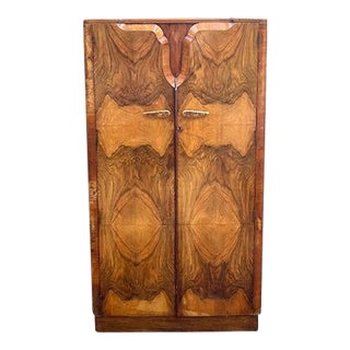 1920s Harrops British Art Deco Gentleman's Wardrobe For Sale