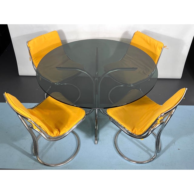 Vintage Space Age Dinner Table and Chairs in the style of Gastone Rinaldi, 1960s, Set of 5 For Sale - Image 11 of 15