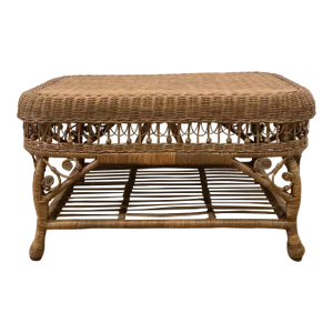 Vintage Heywood Wakefield Wicker Coffee Table