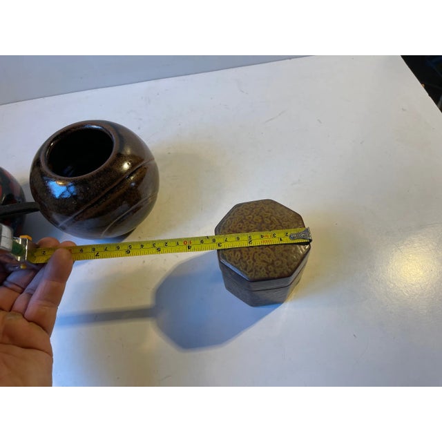 Scandinavian Modern Studio Vases in Glazed Ceramic, 1960s, Set of 3 For Sale - Image 11 of 13