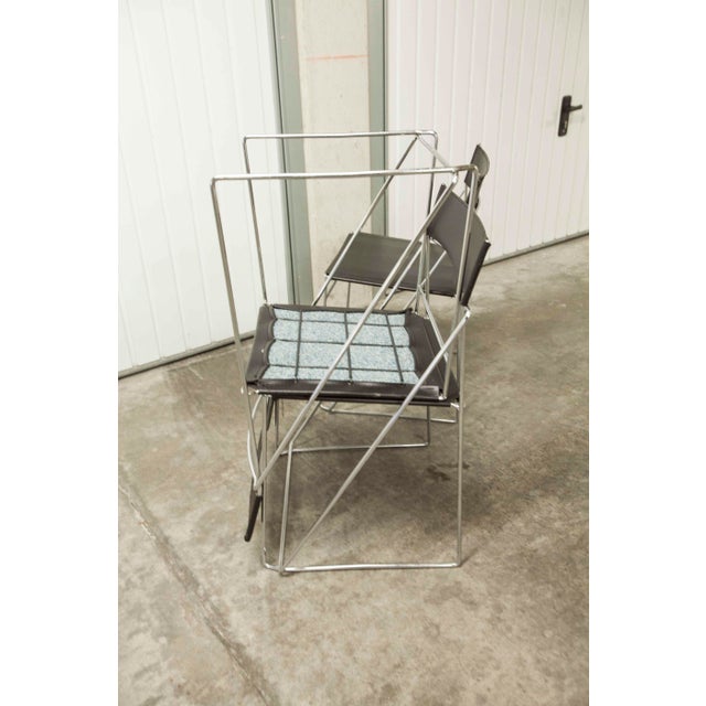 Minimalist X Line Chairs attributed to Niels Jorgen Haugesen for Hybodan, 1960s, Set of 3 For Sale - Image 13 of 18