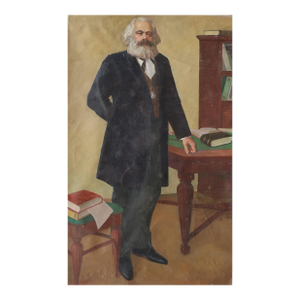 1960s Karl Marx Portrait, Oil Painting, Socialist Realism 198-124