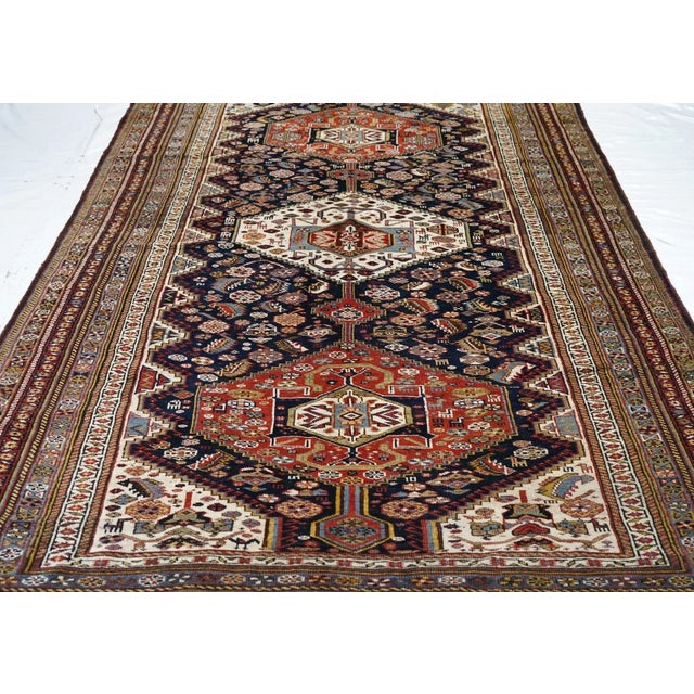 Antique Khamseh Tribal Rug 5'8'' x 9'3'' For Sale - Image 10 of 11