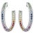 Silver Natural 18k Gold Diamond 1.30ct Multi Sapphire Stud Earrings For Sale - Image 8 of 8