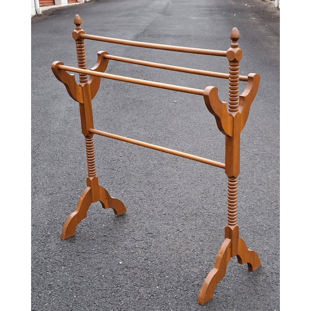 Late 20th Century Late 20th Century Victorian Style Carved Mahogany Quilt Rack For Sale - Image 5 of 7
