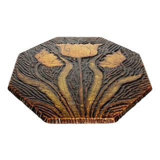 Art Nouveau Carved Wooden Trivet, France, 20th Century For Sale