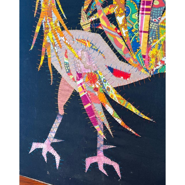 Patchwork representing a rooster Signed Jean Joseph For Sale - Image 6 of 12