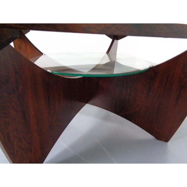 Vintage Rosewood and Glass Coffee Table, Denmark, 1960s For Sale - Image 11 of 13