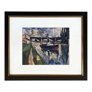Vlaminck Lithograph 14 the Seine at Poissy 1958 Framed For Sale