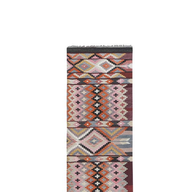 1970s Vintage Turkish Oushak Kilim Runner 2'7" X 13'11" 31'' x 168'' / 80 x 426 cm Hand weaved with high-quality pure wool...