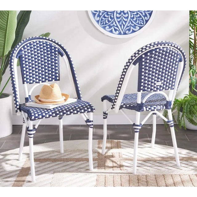 Contemporary California Side Chair, Set of 2 - Navy/Navy For Sale - Image 3 of 8
