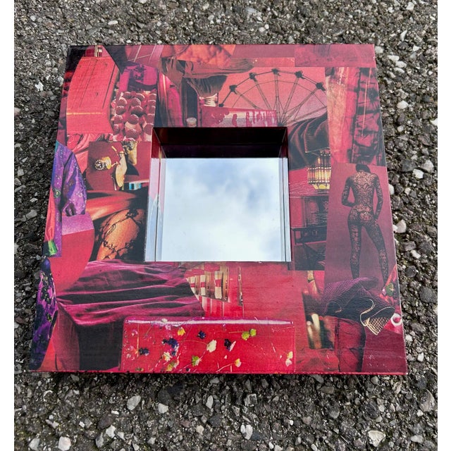 Paper Collage Mirror, 2000s For Sale - Image 4 of 8