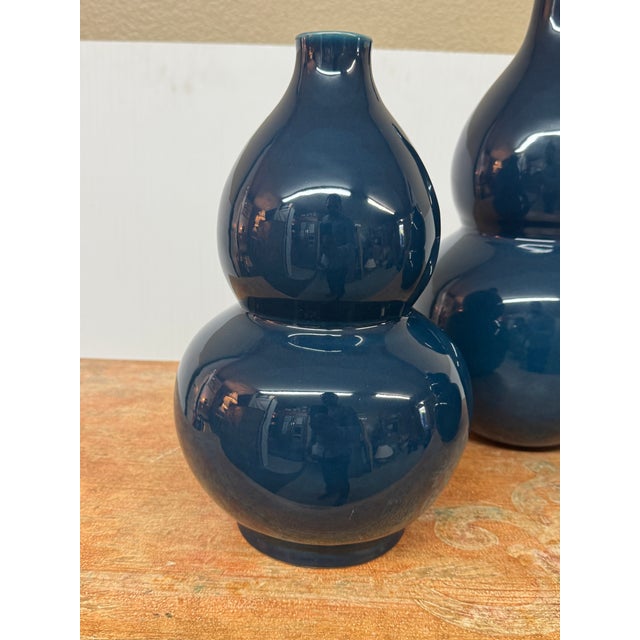 Martino Interiors Double Gourd Ceramic Vases, Set of Three For Sale - Image 10 of 12