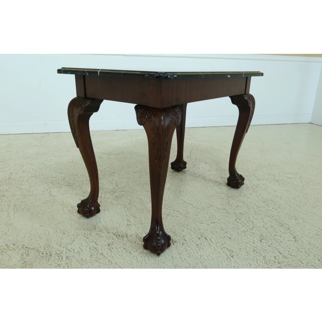 Marble Top Ball & Claw Mahogany Mixing Occasional Table For Sale - Image 4 of 10