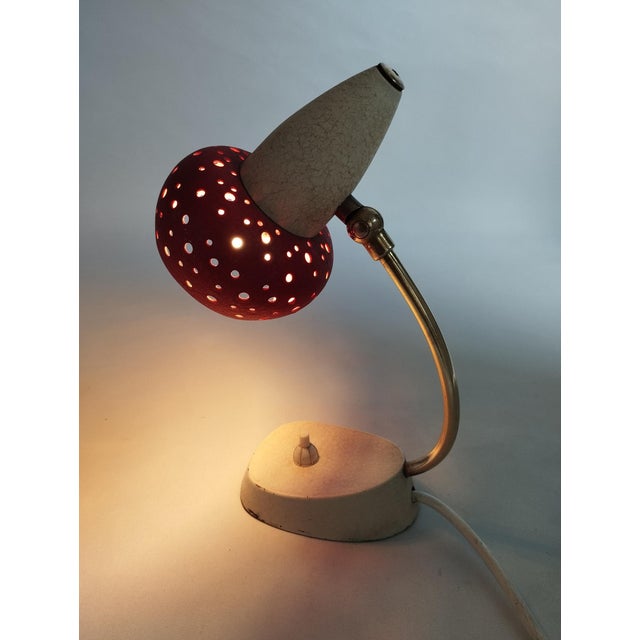 Mid-Century Table Lamp with Perforated Shade, 1950s For Sale - Image 9 of 12