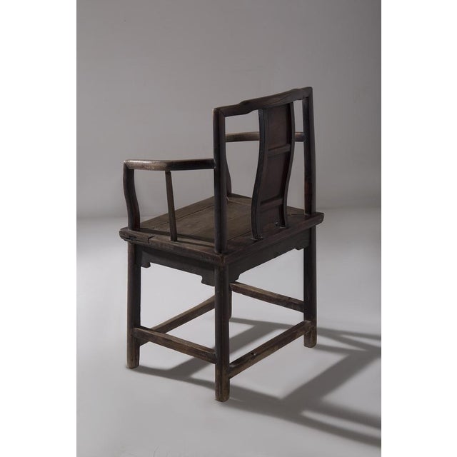 Brown Ming Traditional Chinese Chair, 1900s For Sale - Image 8 of 10