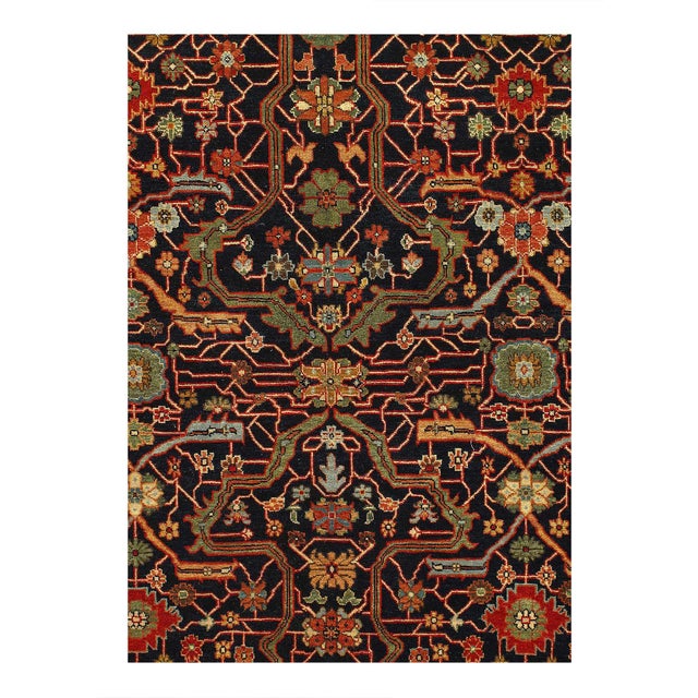 Serapi design rug. Handmade Hand-knotted in fine lambswool. Lamb's Wool on a Cotton Foundation Vegetable Dyed Hand-Spun...