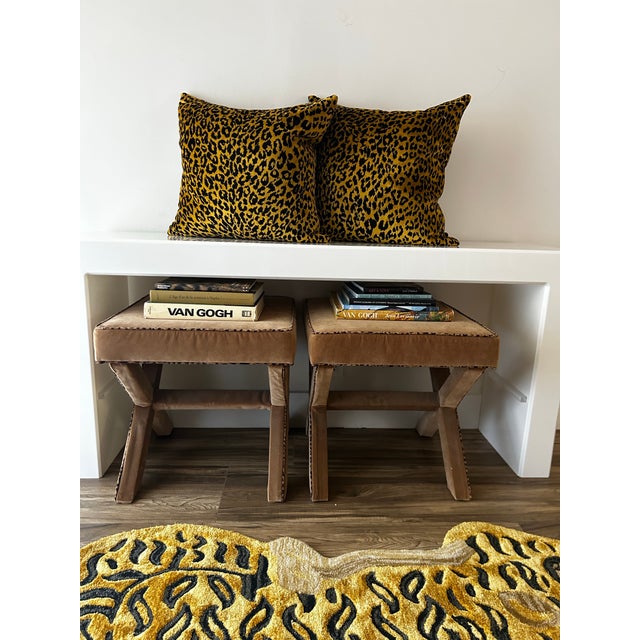 Hollywood Regency Early 21st Century Lush Chenille Leopard Pillows For Sale - Image 3 of 7