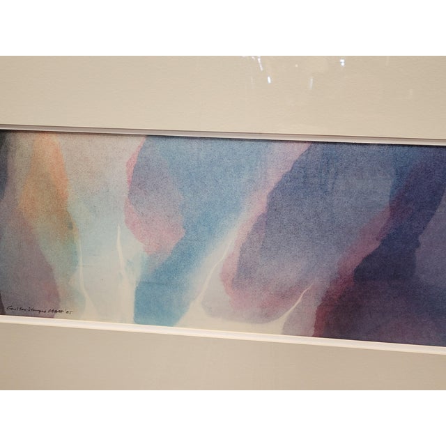 Vintage Framed Abstract Watercolor Painting by Architect and Artist