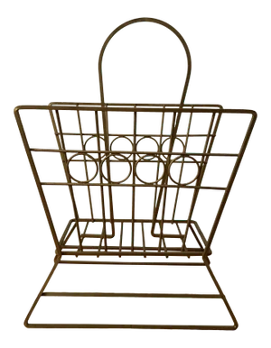 Mid 20th Century Metal Vinyl Record Holder or Magazine Rack