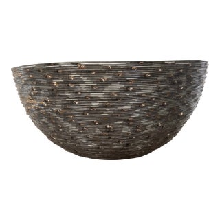 Artisan Made Welded Metal Wire Bowl For Sale