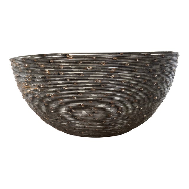 Artisan Made Welded Metal Wire Bowl For Sale