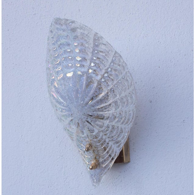 Gorgeous set of 2 Murano wall sconces in iridescent color that changes color depending on its surroundings. The sconce...