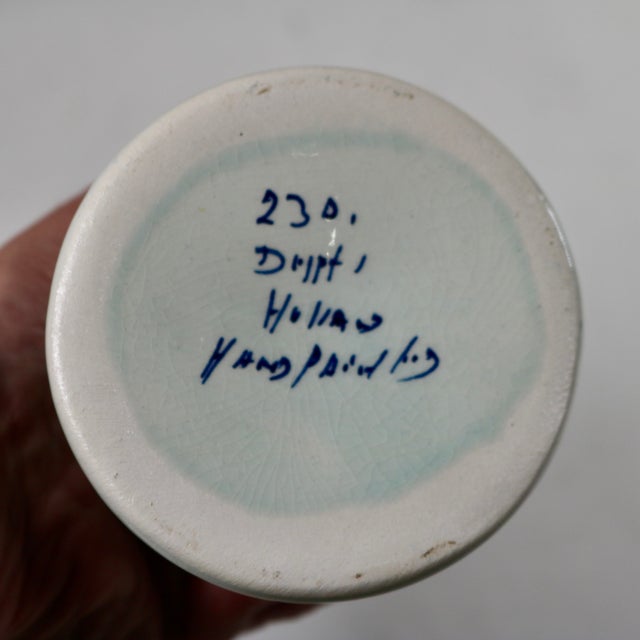 Ceramic Mid-Century Blue and White Delft Bud Vase For Sale - Image 7 of 11