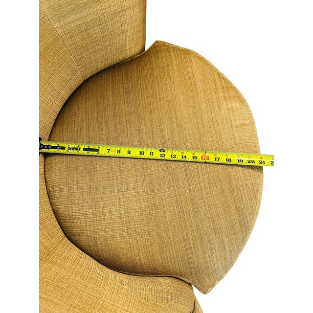 Pair of Schnadig for Havertys Contemporary Barrel Swivel Chairs in Toasted Maize Made in U S A For Sale In Tampa - Image 6 of 14