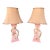 1950s Hollywood Regency Pink Chalkware Table Lamps With Gold Acanthus Scroll - a Pair For Sale