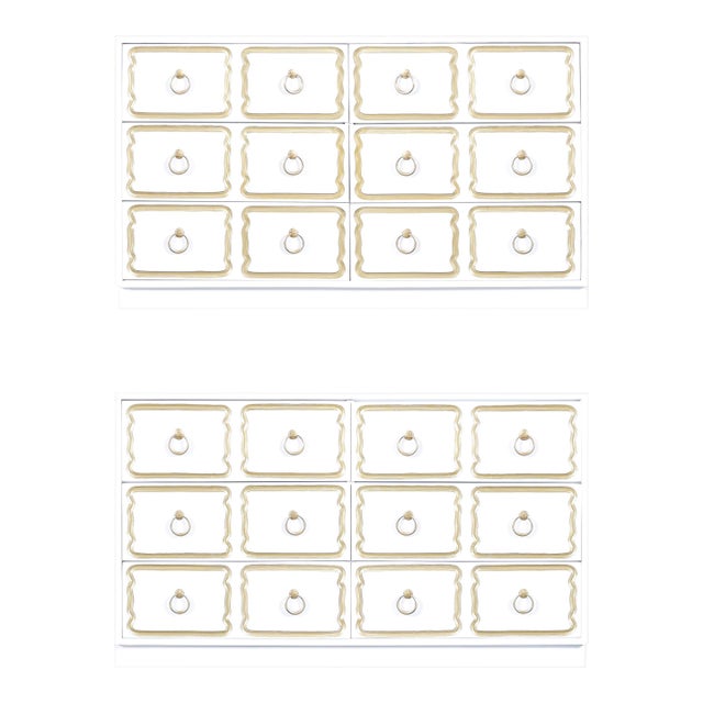 Vintage Lacquered "España" Dressers in Style of Dorothy Draper For Sale