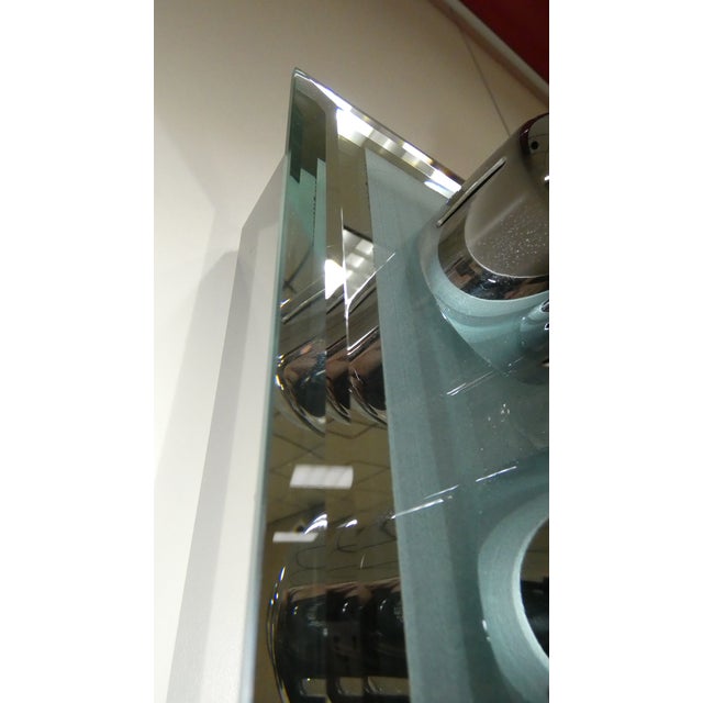 Chrome-Plated Steel Wall Lamp with Mirror and Lights, 1970s For Sale - Image 6 of 15