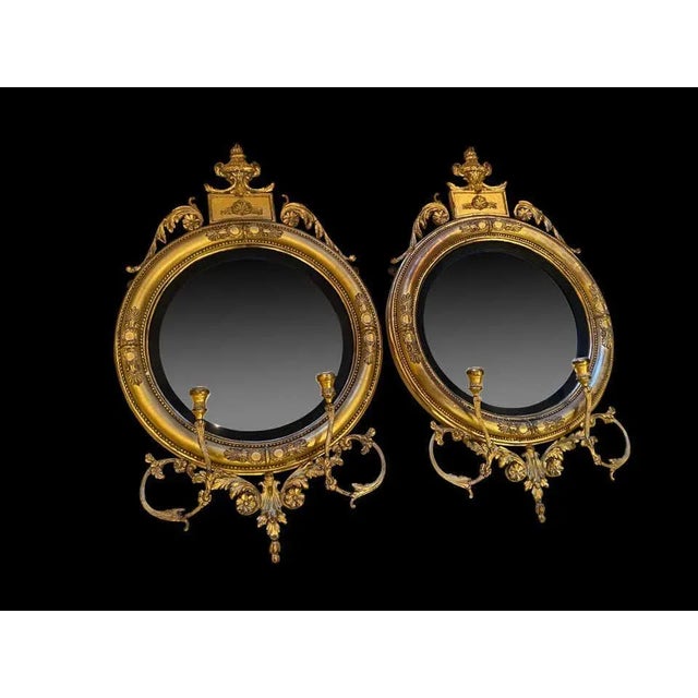 English Regency Convex Mirrors, 1820s, Set of 2 For Sale - Image 4 of 11