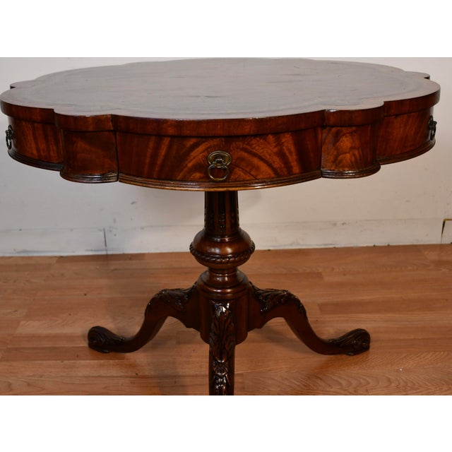 1930s 1930s Weiman English Regency Mahogany & Leather Top Center Table For Sale - Image 5 of 17