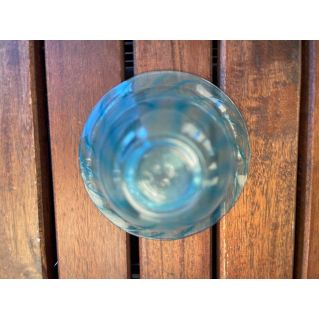 Vintage Denmark Handmade Glass Cottage Art Swirl Bowl For Sale - Image 4 of 5