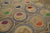 1930s Tans Sand Circles Folk Art Antique American Hooked Rug 2' 6'' X 12' 9'' Woven Wool Carpet For Sale - Image 9 of 12