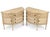 An exceptional offering of architectural symmetry and grand scale, this pair of custom Neoclassical demilune console...