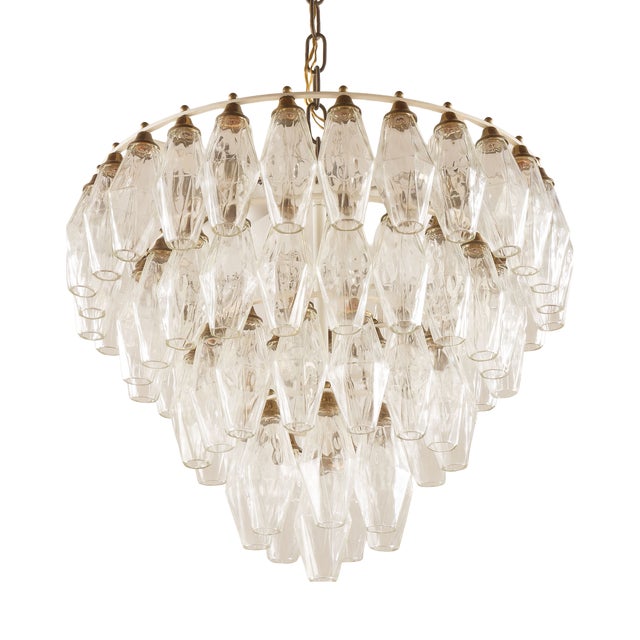 Poliedri Chandelier by Carlo Scarpa for Venini, Italy, 1960s For Sale
