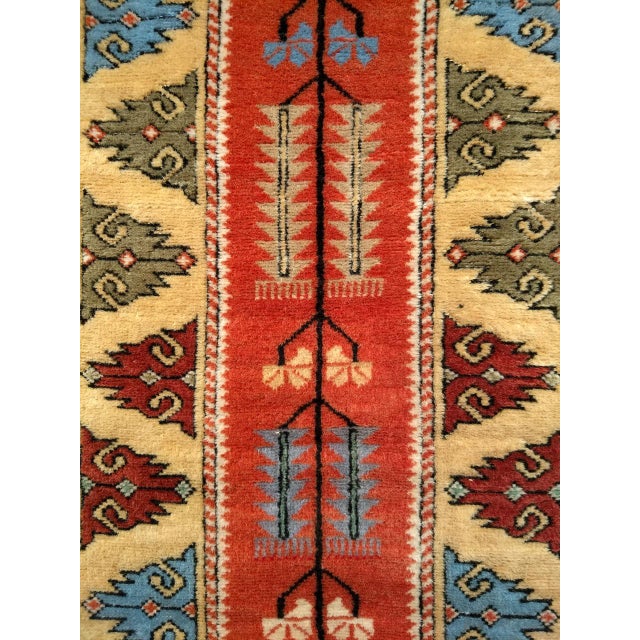 Vintage Turkish Oushak Runner, Handwoven Wool Pile, Geometric Design, 3' x 9' For Sale - Image 16 of 16