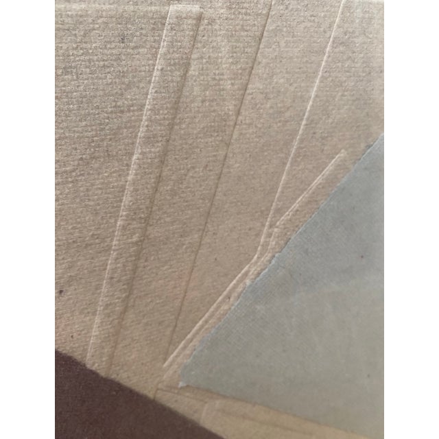 Linen 1980s Mixed Media Paper Wall Art With Floating Acrylic Matting, Signed, Framed For Sale - Image 8 of 11