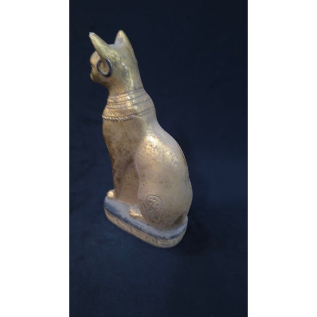 1980s Vintage Egyptian Statue of Goddess Bastet Cat Figure Egyptian Civilization Bc For Sale - Image 5 of 8