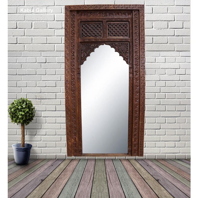 Antique Handmade and Handcarved Archway Door Frame, Nuristan, Afghanistan, 1920s For Sale - Image 4 of 17