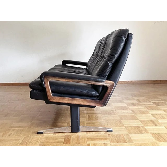 Mid-Century King Sofa in Teak and Metal by André Vandenbeuck, 1970s For Sale - Image 4 of 11