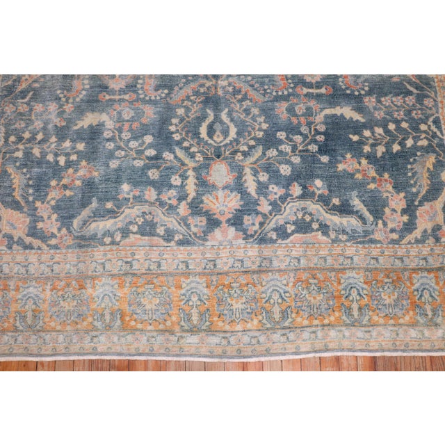 Early 20th Century Zabihi Collection Blue Persian Sarouk Rug For Sale - Image 5 of 12