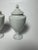 Neoclassical Small White Porcelain Lidded Urns, Set of 3 For Sale - Image 4 of 12