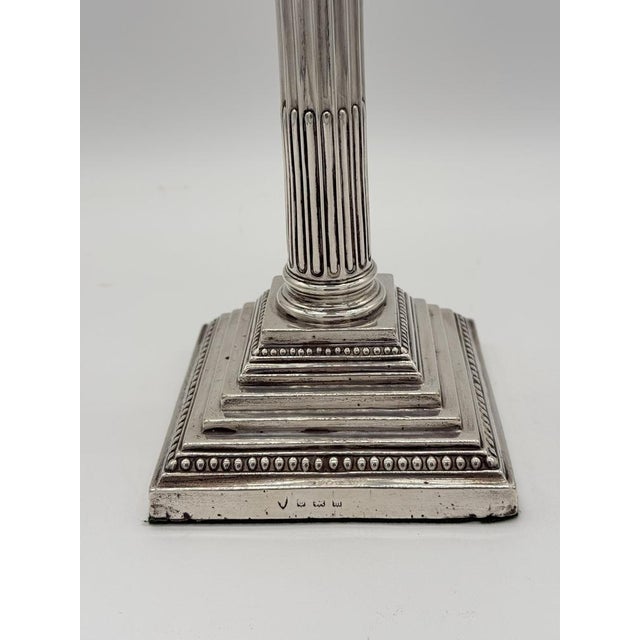 Victorian Sterling Silver Corinthian Column Candlesticks, 1895, Set of 2 For Sale - Image 6 of 10