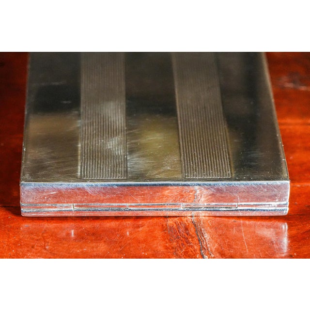 Rare Vintage Ralph Lauren Purple Label Engine Turned Sterling Silver Luxury Business Card Case For Sale - Image 12 of 13