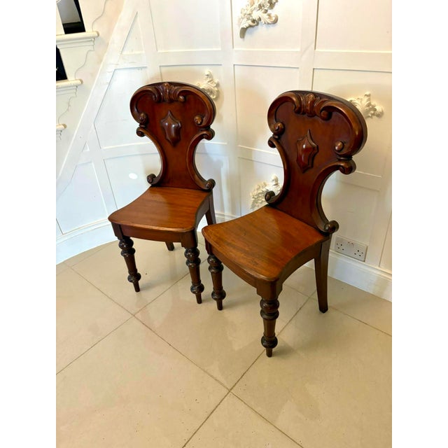 Antique Victorian Mahogany Side Chairs, 1860, Set of 2 For Sale - Image 3 of 17